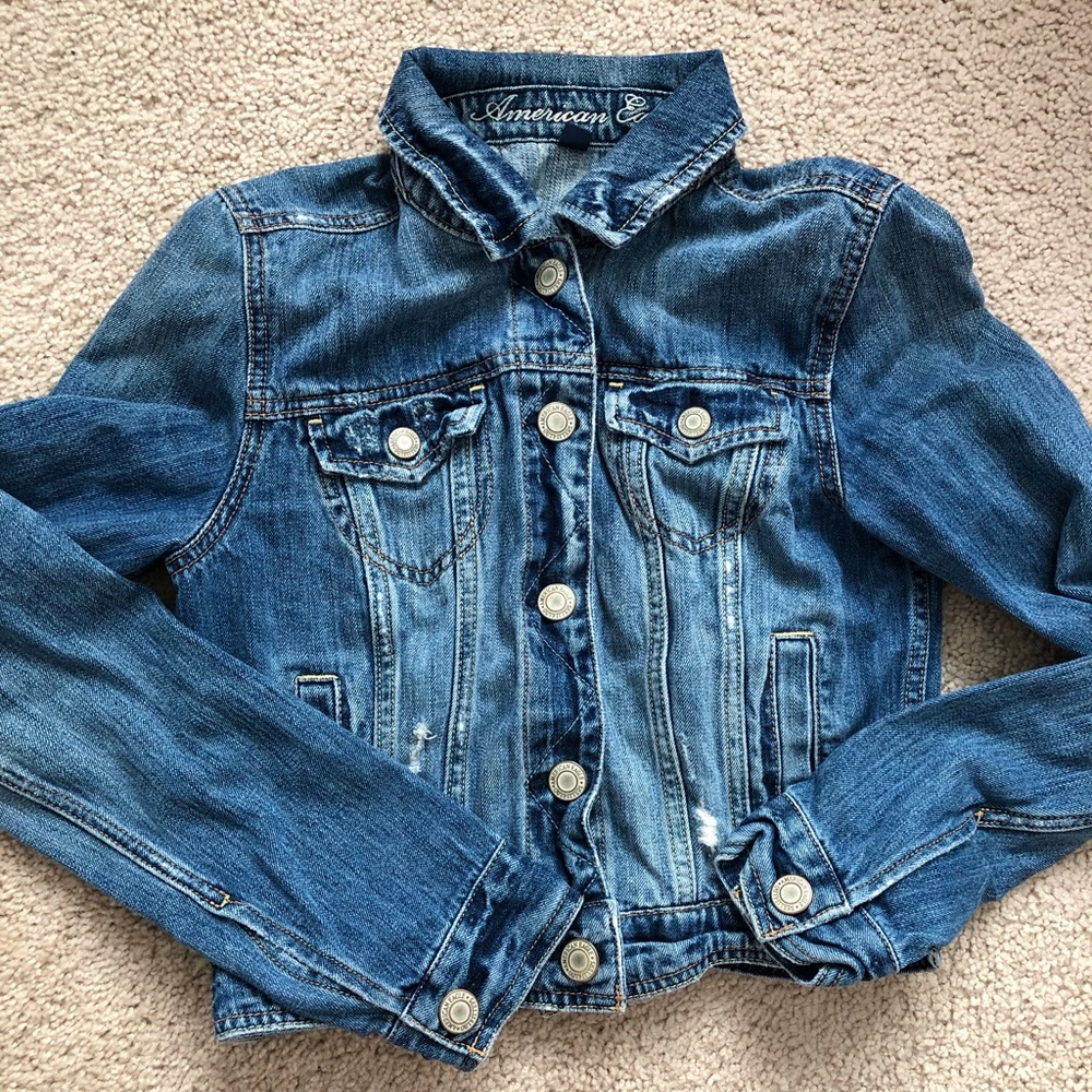 vintage american eagle distressed denim jacket